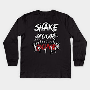 Shake Your Bones Dancing Skeleton Funny Halloween Gift Idea Kids Long Sleeve T-Shirt